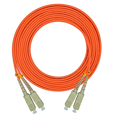 Jeirdus 2Meters 6ft SC to SC Duplex 62.5/125 OM1 Multimode Fiber Optic Cable Jumper Optical Patch Cord SC-SC