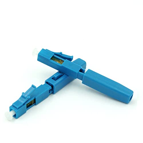 Jeirdus 50pack FTTH LC/UPC Optical Fiber Cable Quick LC Fast Connector Adapter Single Mode for CATV Network (50Pcs/Lot)