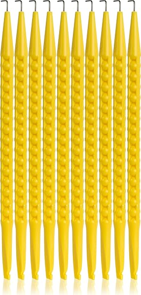 "Jonard Tools JIC-22035NT/10 Yellow Nylon Probe Pick Spudger - 7" L-Shaped Wire Hook (Pack of 10) for Precision Electronics Repair"