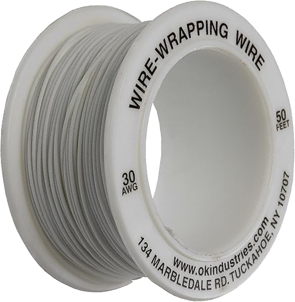 Jonard Tools R-30W-0050: 30 AWG White Insulated Kynar Copper Wire Roll - 50 ft Length