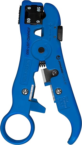 Jonard Tools UST-596 Universal Cable Stripper for RG59, RG6, Network & Telephone Cables - Efficient & Versatile Tool