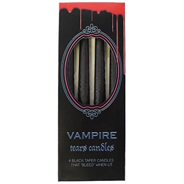 Jones Home Gift Spooky Black Vampire Tears Candles Pack of 4 Unique Creepy Ambience Enhancer Perfect for Halloween Decor