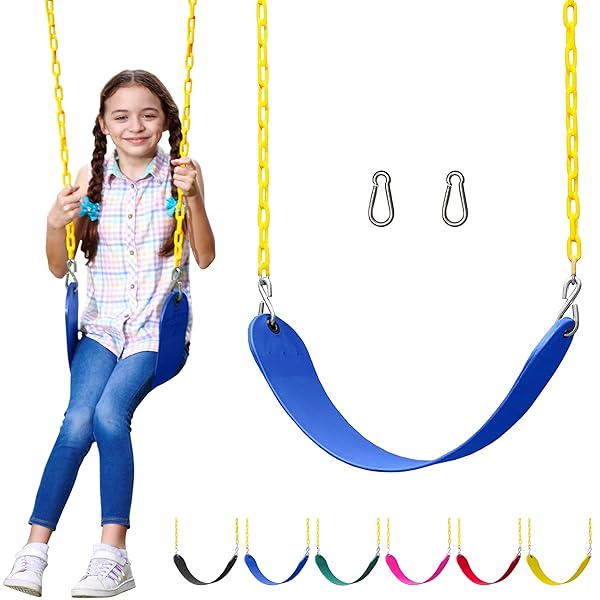 Jungle Gym Kingdom Swing Seat Replacement Kit - Heavy Duty Chains for Outdoor Swing Set - Kids Backyard Playground Accessory (Blue)