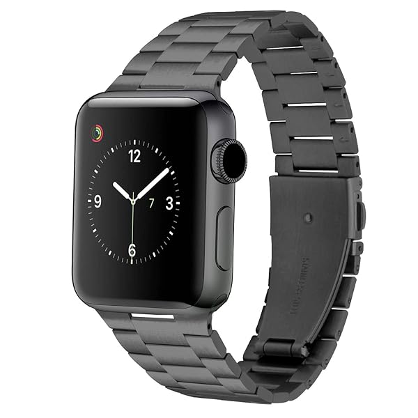 Juntan Adjustable Watch Band for Apple Watch 38mm 40mm Replacement Strap for iWatch Series 6 SE 5 4 3 2 1 Sport Black
