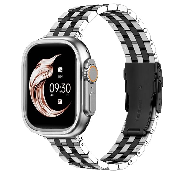 Juntan Stainless Steel Apple Watch Ultra Band 49mm-38mm for Men & Women - Compatible with Series 9, 8, 7, 6, 5, 4, 3, 2, 1 & SE