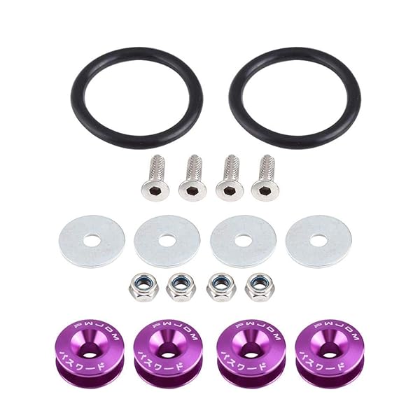 KIMISS Car Aluminium Alloy Bumper Holder Quick Release Fastener Engine Bay Dress Up Kit Washer Bolt