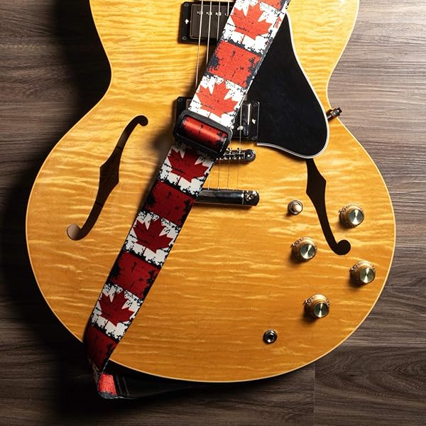 Shop KLIQ Vintage Woven Guitar Strap with Free Picks & Strap Locks - Maple Leaf Design for Acoustic & Electric Guitars - Image 8