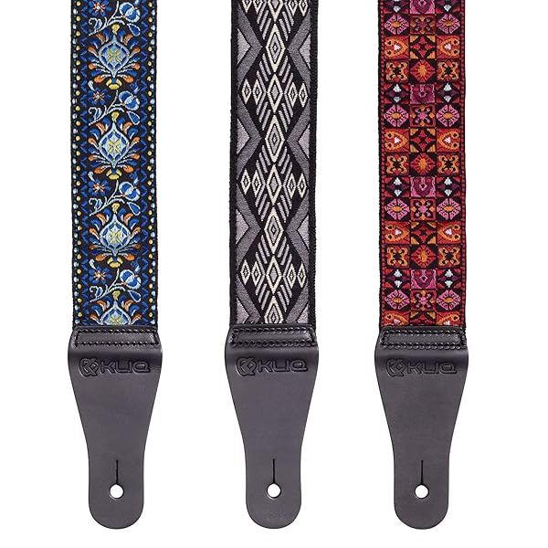 Shop KLIQ Vintage Woven Guitar Strap - '60s Jacquard Hootenanny Style with Free Strap Locks & Picks | Classic Hendrix Blue - Image 8