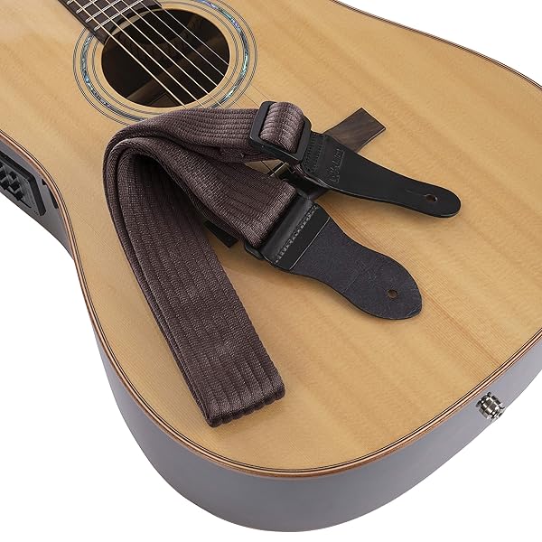 KLIQ Vintage Woven Guitar Strap for Acoustic and Electric Guitars in Brown Simple Woven Design - Image 3