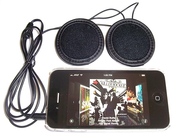 KOKKIA H10 Black Cables: Premium Stereo Earphones for Motorcycle Helmets - Connects to 3.5mm Audio Devices