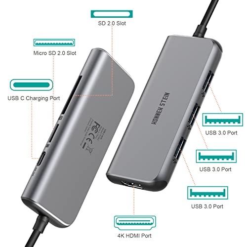 KONNEK STEIN 7-in-1 USB C Hub: 4K HDMI, SD/Micro SD Slots & Power Delivery for MacBook Pro & More - Image 8