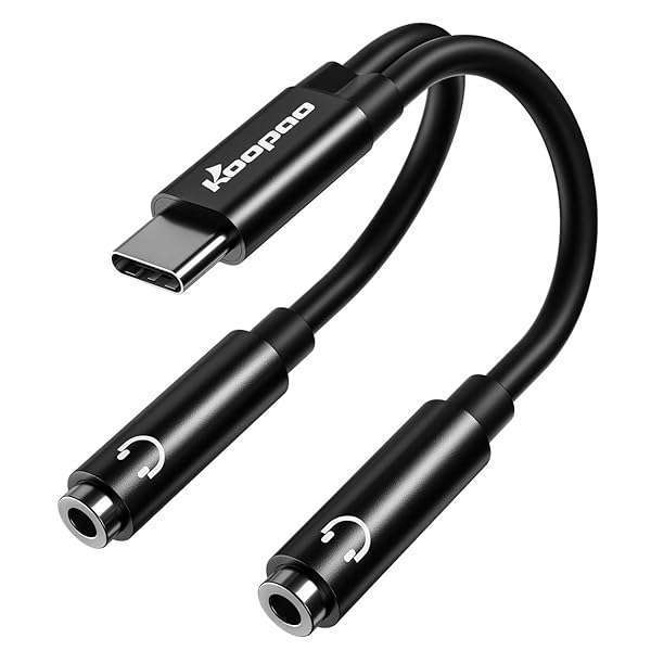 KOOPAO USB C to 3.5mm Aux Splitter - Dual Headphone Jack Adapter for iPhone 15, Samsung Galaxy & iPad - Image 2