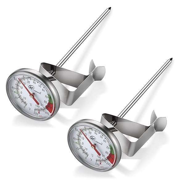 KT THERMO KT THERMO 2-Pack Instant Read Dial Thermometer: Perfect for Coffee, Chocolate Milk & Foam