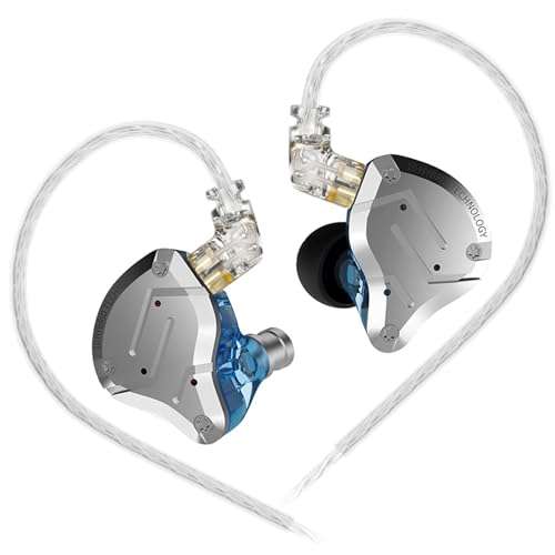 Buy KZ ZS10 Pro Wired In-Ear Monitors: 1DD 4BA High Fidelity Gaming Earbuds - Noise Cancelling, Tangle-Free Cable (Blue, No Mic)