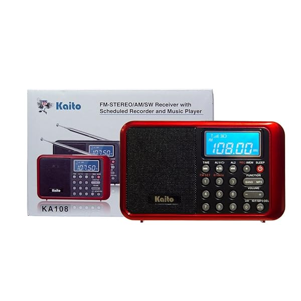 Kaito KA108 Super Sound Quality AM FM Shortwave Radio with MP3 Player Radio Recorder Alarm Clock and More - Image 5