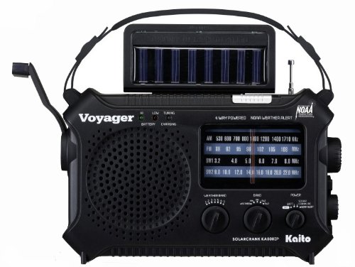 Buy Kaito KA500IP-BLK Voyager Solar/Dynamo Weather Radio & Phone Charger - AM/FM/SW/NOAA Alerts