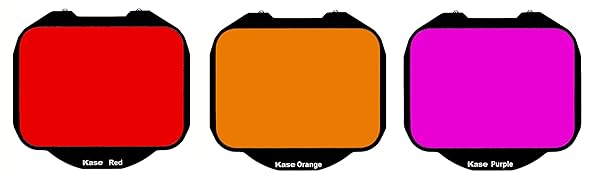 Kase Set of 3 Clip-in Underwater Optical Glass Filters for Sony Alpha Camera Red Orange Purple