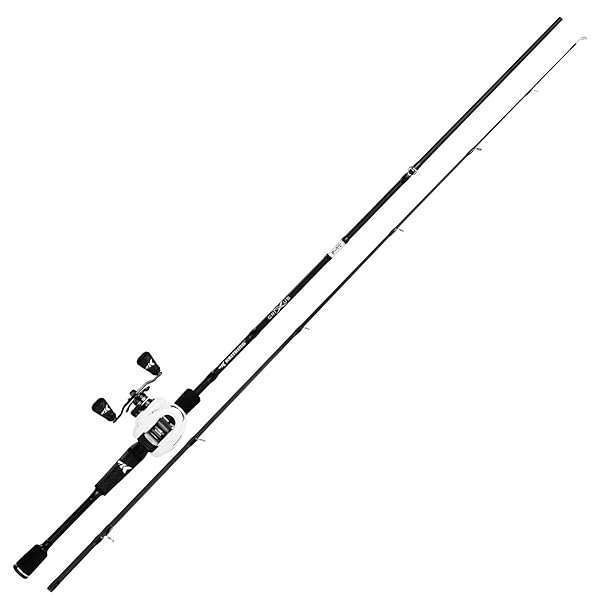 KastKing Crixus 7ft Baitcasting Rod & Reel Combo - Left Handed, Medium Heavy, 2-Piece Fishing Gear