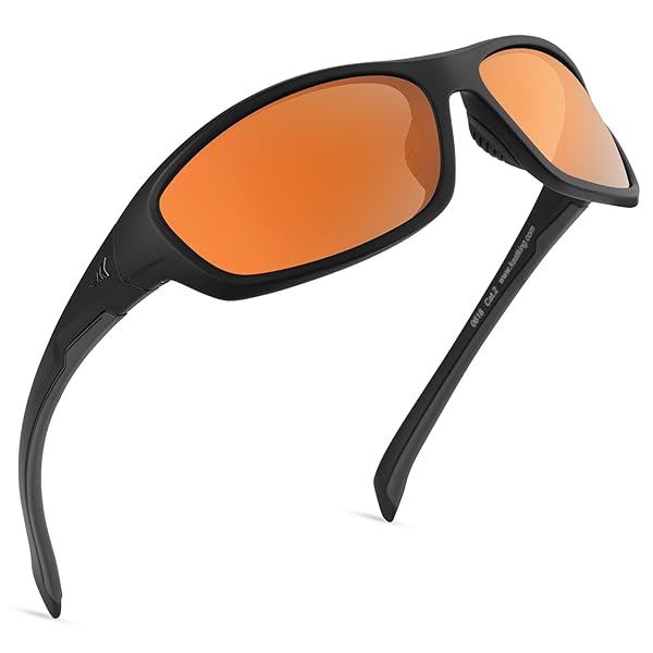 KastKing Hiwassee Polarized Sport Sunglasses Matte Blackout Frame Copper Lens for Men and Women