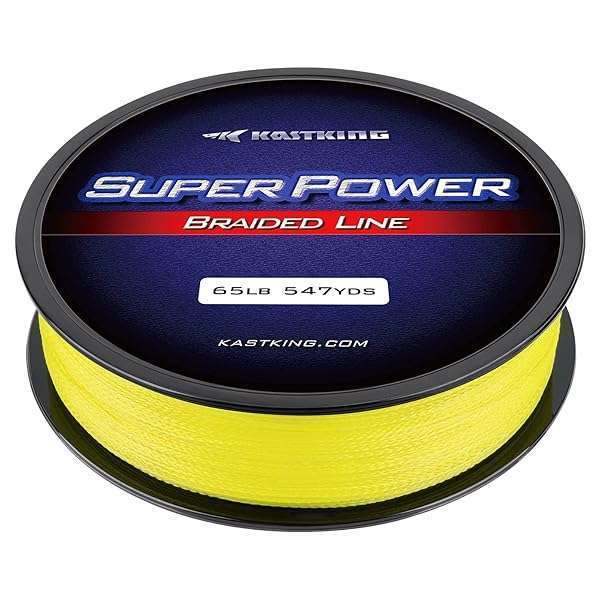 KastKing Superpower Braided Fishing Line - Yellow, 25 LB, 327 Yds | Durable & High Performance Fishing Gear