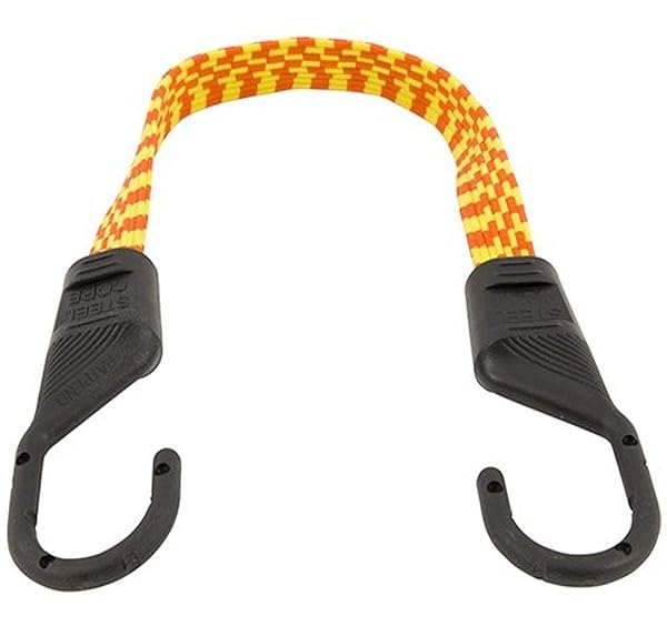 "Keeper 06105 Ultra 18" Orange/Yellow Flat Bungee Cord - Durable, Versatile & Perfect for All Your Needs"
