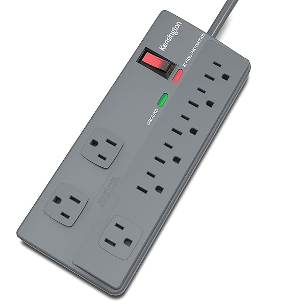 Kensington Guardian 8-Outlet Surge Protector with 6ft Cord & 1080 Joules - Ultimate Power Protection