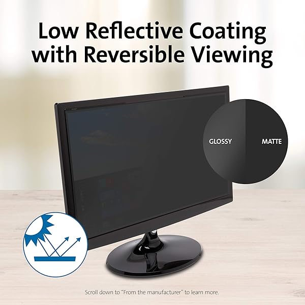 "Kensington MagPro 24" Magnetic Privacy Screen for Desktop - Anti-Glare, Removable Filter for Slim Bezel Monitors" - Image 6