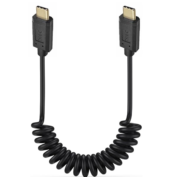 Kework Kework Coiled USB 3.1 Type C Cable: 1.8M Male to Male, 3A Fast Charging & 10Gbps Data Transfer