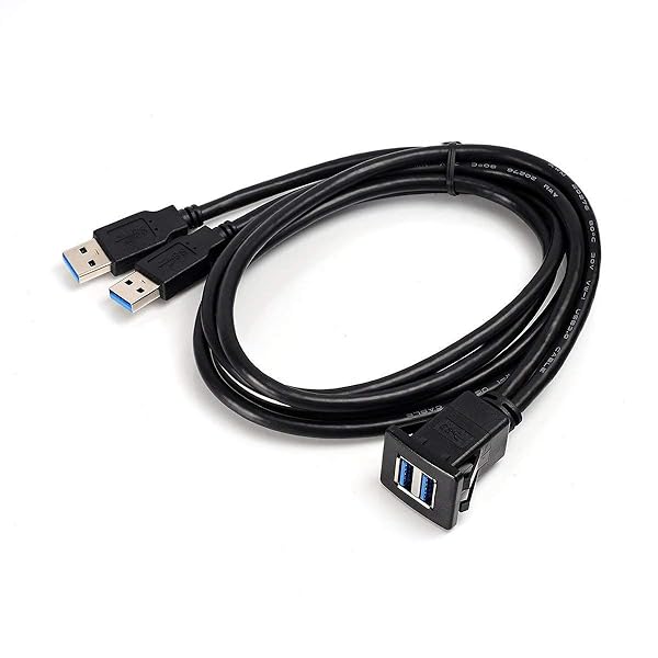 Kework Kework 6 Feet Dual USB 3.0 Flush Mount Cable for Car Boat Truck Motorcycle Panel Dash Extension
