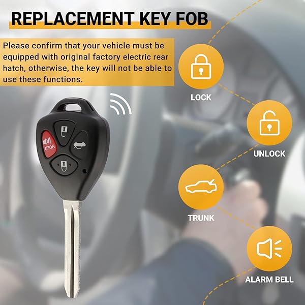Key Fob Keyless Entry Remote Replacement for Toyota 2010-2013 Corolla?2009-2016 Venza Key Remote FCC ID GQ4-29T- 4BTN (G Chip) - Image 5