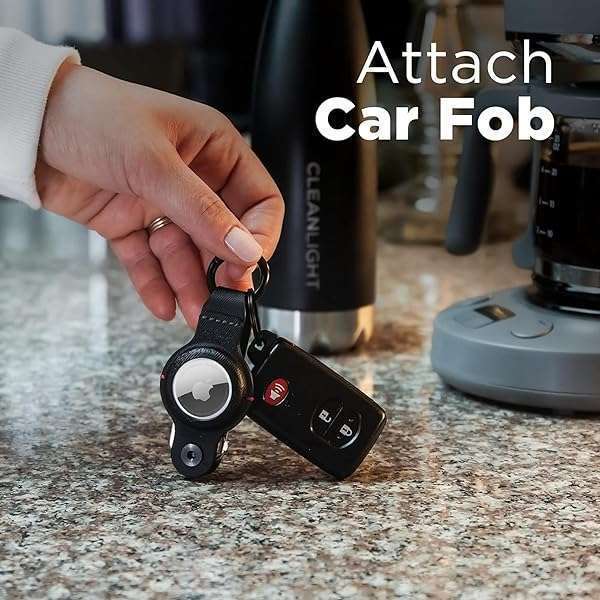 KeySmart Air: Compact Keyholder & Case for Apple AirTag - Smartshield Leather Keychain with Carabiner Keyring - Image 5