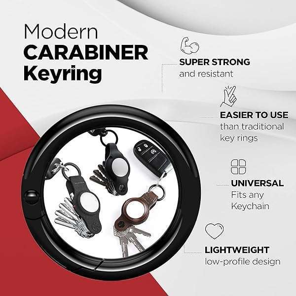 KeySmart Air: Compact Keyholder & Case for Apple AirTag - Smartshield Leather Keychain with Carabiner Keyring - Image 6