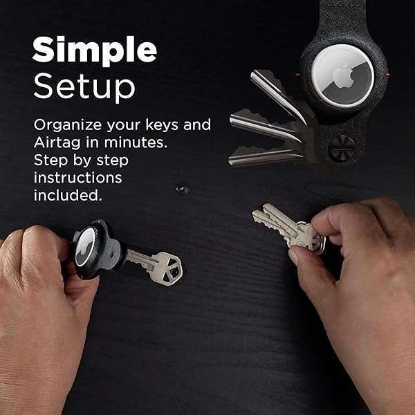 KeySmart Air: Compact Keyholder & Case for Apple AirTag - Smartshield Leather Keychain with Carabiner Keyring - Image 7