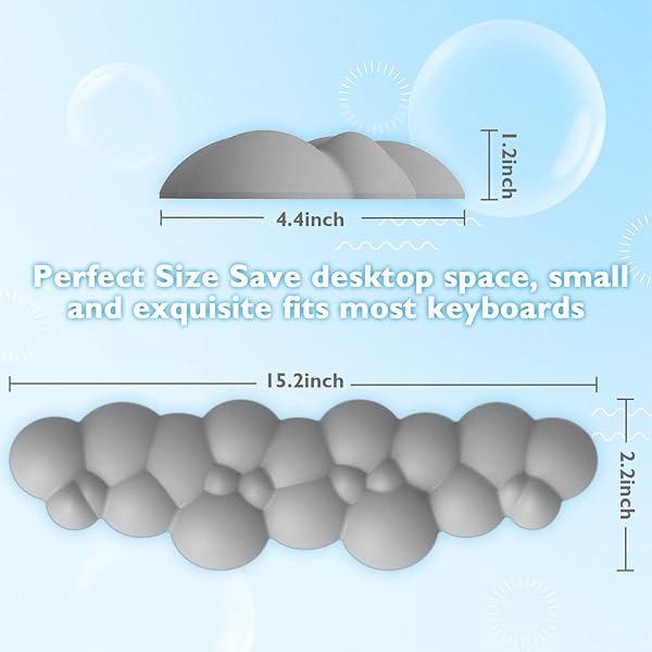 Keyboard Cloud Wrist Rest,PU High Density Memory Foam with Non-Slip Base for Typing Pain Relief,Ergonomic Keyboard Pad with Wrist Support for Home - Image 8