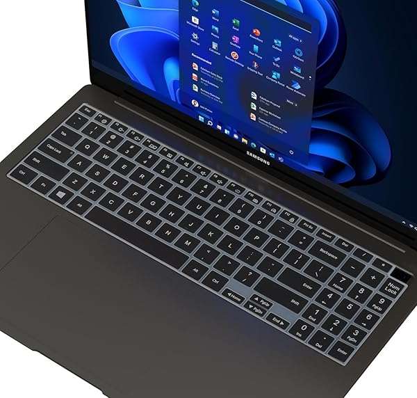 "Premium Keyboard Cover for 16" Samsung Galaxy Book 3/4 Ultra & 15.6" Pro - Black Skin Protection"