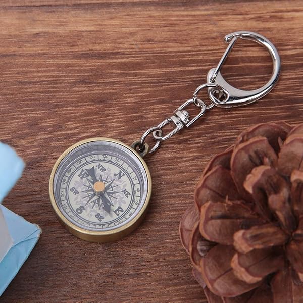 Vintage Keychain Compass Set - 2 Zinc Alloy Pocket Navigators for Camping & Hiking Adventures - Image 8