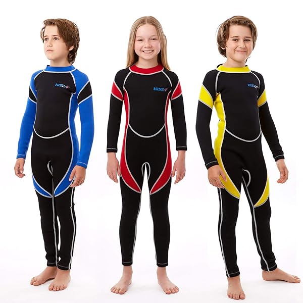 Kids Wetsuit for Boys and Girls by Scubadonkey 2.5mm Neoprene UPF 50+ CPSC Safety Approved Blue Size 12