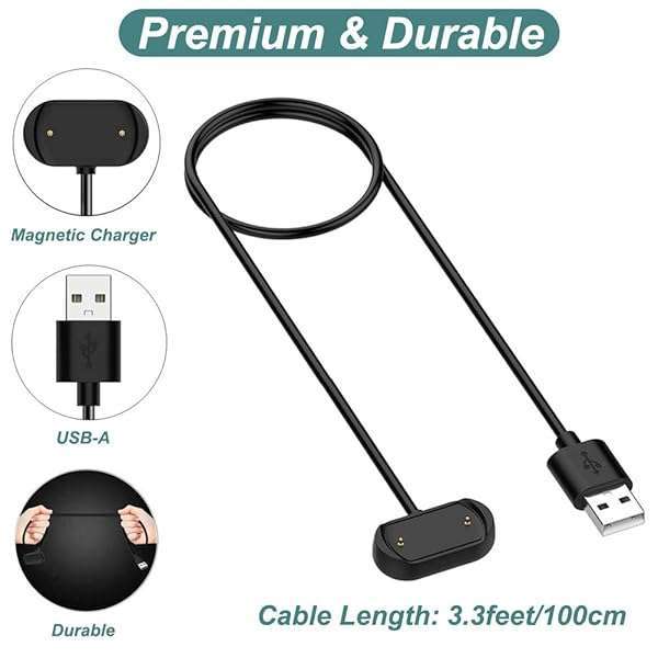 Buy Kissmart Magnetic Charger Cable for Amazfit GTS 3, GTR 3, GTR 3 Pro & T-Rex 2 - Fast Charging & Durable Cord - Image 5