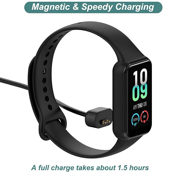 Kissmart Charger for Amazfit Band 7, Replacement USB Magnetic Charging Cable Cord Accessories for Amazfit Band 7 Fitness Tracker [2Pack - 3.3ft 1m] - Image 4