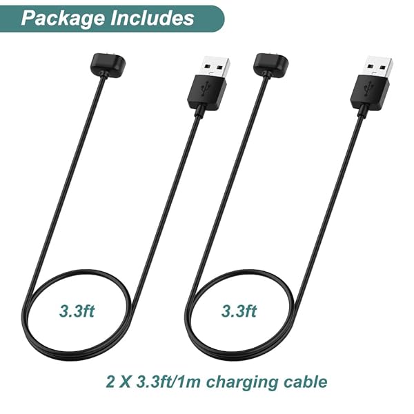 Kissmart Charger for Amazfit Band 7, Replacement USB Magnetic Charging Cable Cord Accessories for Amazfit Band 7 Fitness Tracker [2Pack - 3.3ft 1m] - Image 8