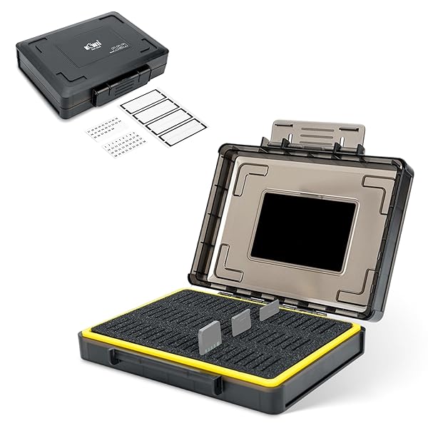 Kiwifotos 60-Slot SD Card Case: Water-Resistant, Anti-Shock Organizer for SD/SDHC/SDXC & CFexpress Type A Cards - Image 2
