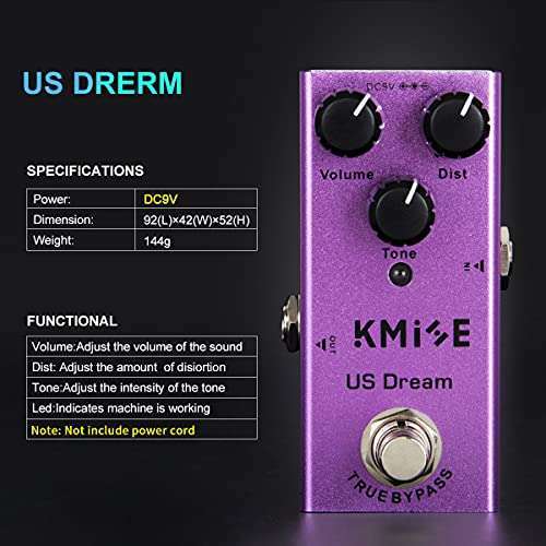 Buy Kmise US Dream Electric Guitar Effects Pedal - Mini DC 9V True Bypass for Superior Sound - Image 7