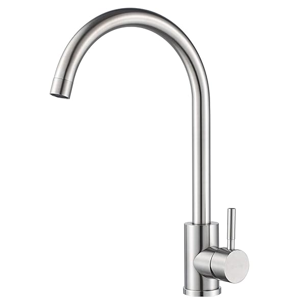 Kohonby Single Handle High Arc Kitchen Faucet Brushed Nickel Modern Design for Commercial and Home Use