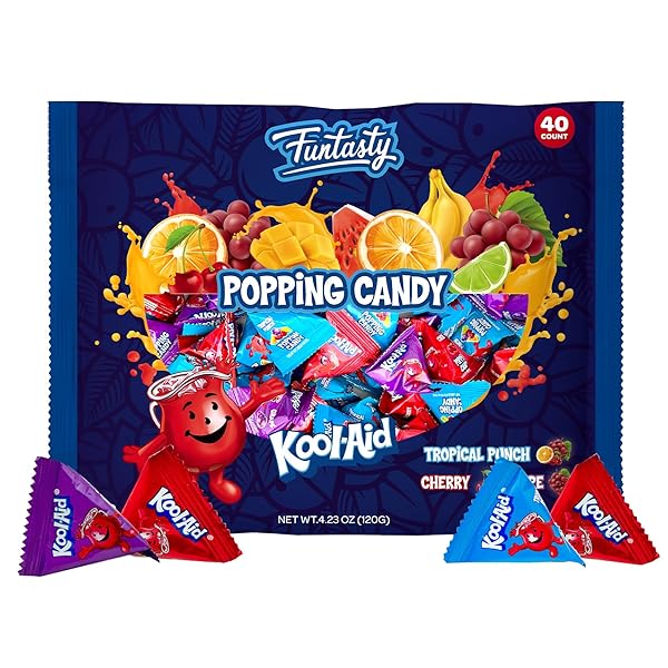 Kool-Aid Popping Candy 40 Count - Assorted Fruit Flavors for Parties: Tropical Punch, Grape, Cherry Treats - Image 5