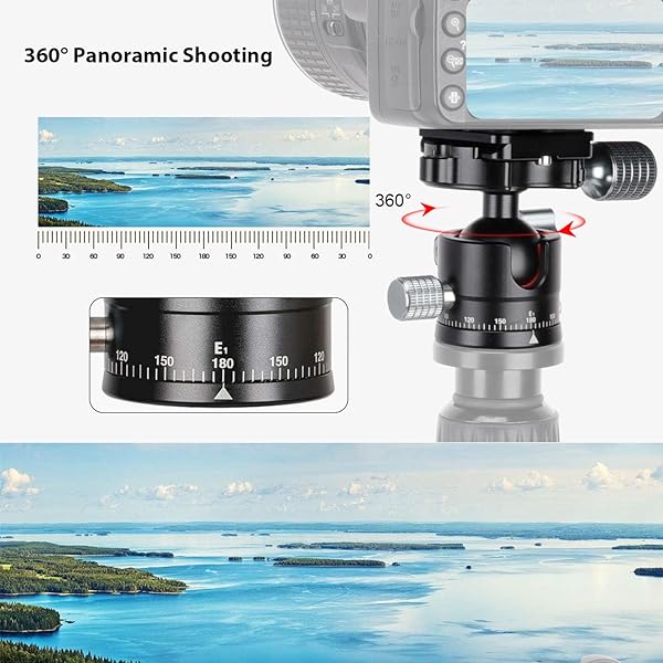 Koolehaoda E1 Mini Tripod Ball Head with Quick Release Plate Lightweight 170G Maximum Load 8KG CNC Process E1 Mini Head - Image 7
