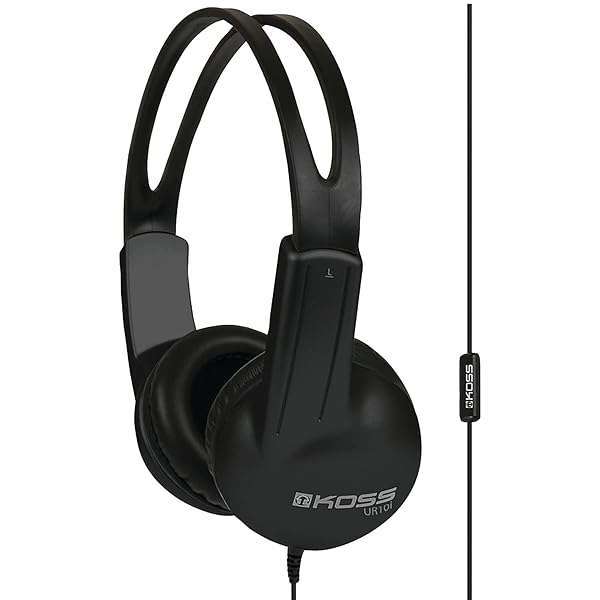 Koss Koss UR10i Lightweight Wired Headphones in Black - Superior Sound & Comfort