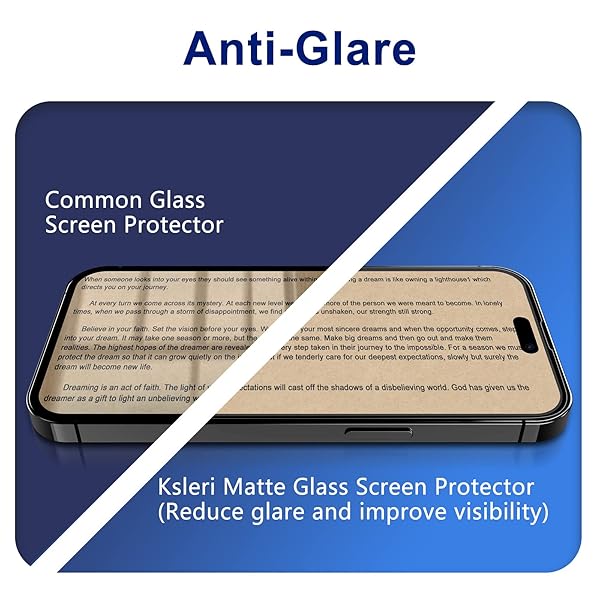 Ksleri 2 Pack Matte Glass Screen Protector for iPhone 14 Pro Max 6.7-inch 2022 with Easy Installation Frame, Anti-Glare Anti-Fingerprint, No - Image 4