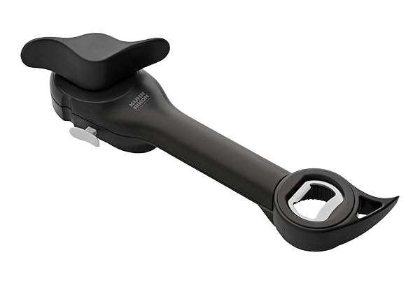 Kuhn Rikon Auto Safety Master Opener: Versatile Can, Bottle & Jar Tool - 9x2.75 inches, Black