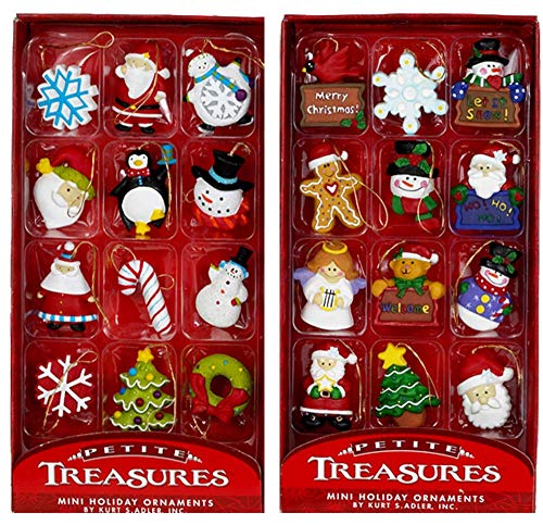 Shop Kurt Adler 12-Piece Miniature Ornaments Set - 2 Pack of Petite Treasures for Festive Decor