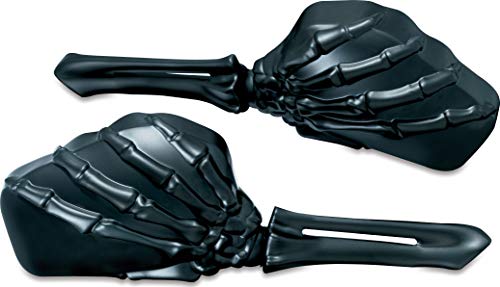 Kuryakyn Shop Kuryakyn 1758 Skeleton Hand Motorcycle Mirrors - Black Stems & Heads, Perfect Handlebar Accessory!